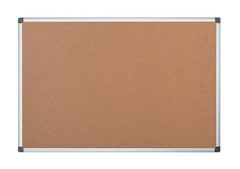 Bi-Office Maya Cork Noticeboard Double Sided Aluminium Frame 900x600mm - CA033750 DD