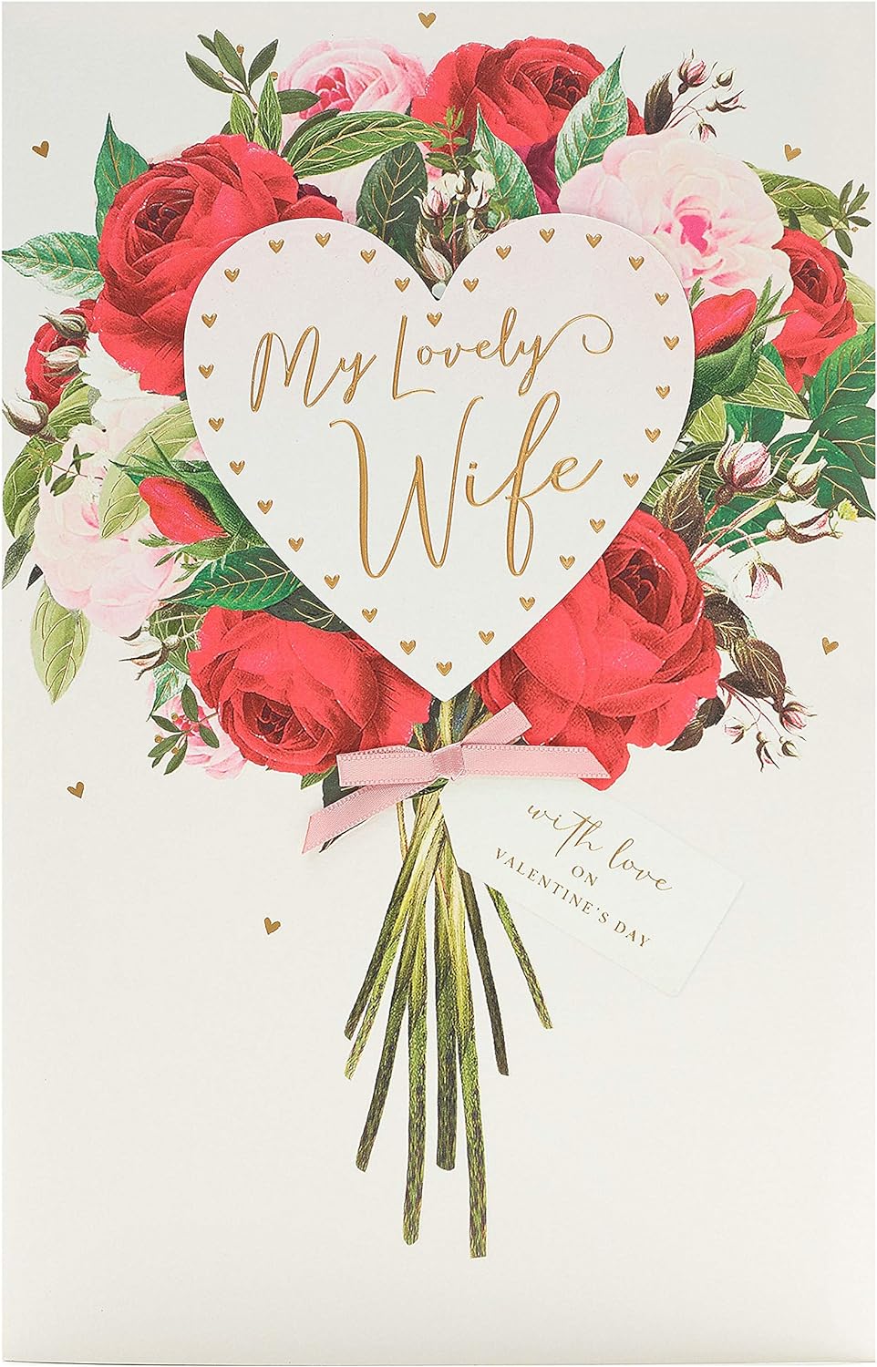 Romantic Floral Bouquet For My Wife Valentine's Day Card