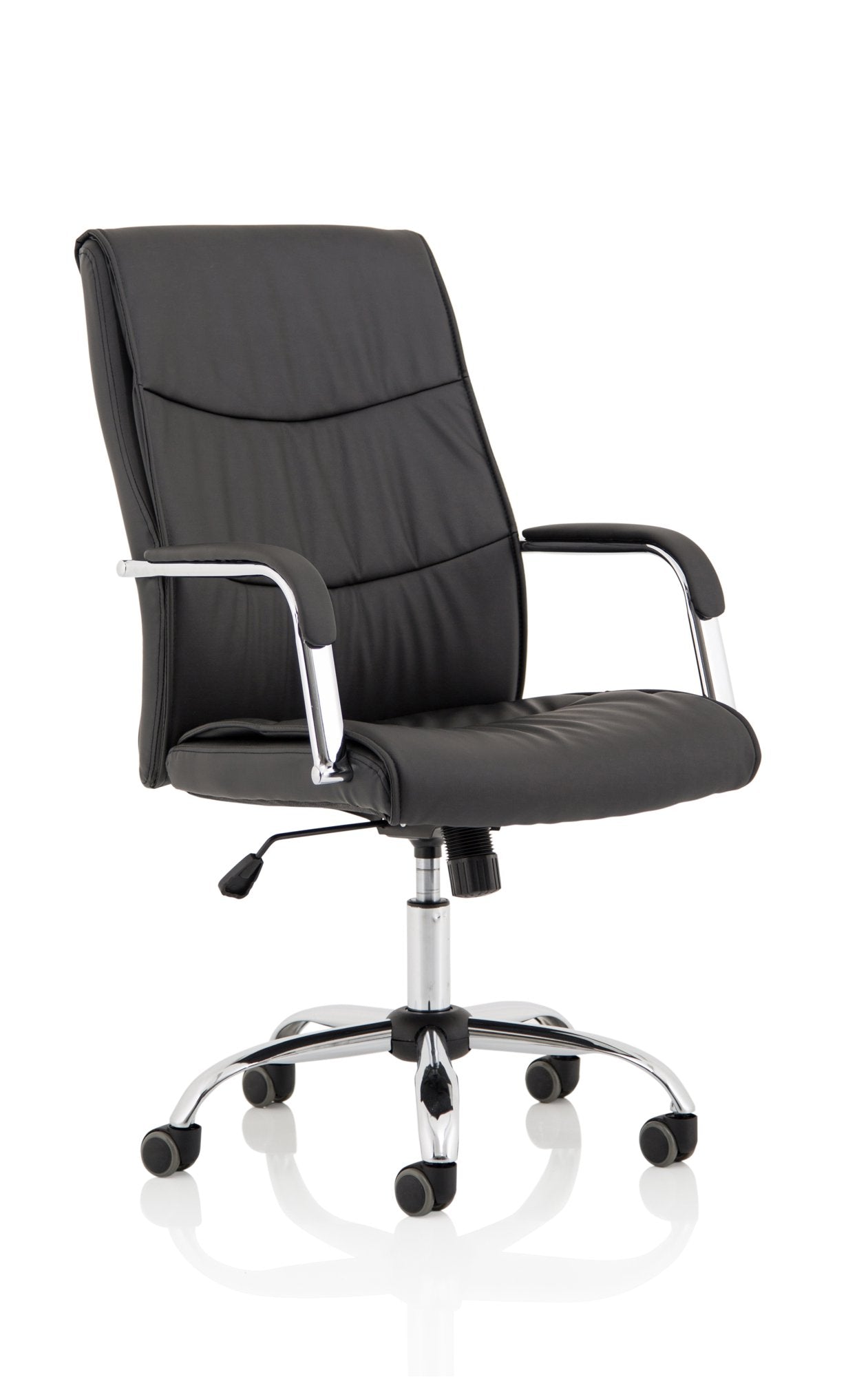 Carter Black Luxury Faux Leather Chair With Arms EX000148 DD