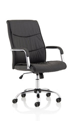 Carter Black Luxury Faux Leather Chair With Arms EX000148 DD