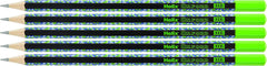Helix Oxford Geo Pack of 5 HB Pencils - Green