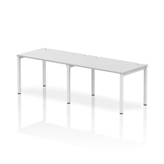 Impulse Single Row 2 Person Bench Desk W1200 x D800 x H730mm White Finish White Frame - IB00291 DD