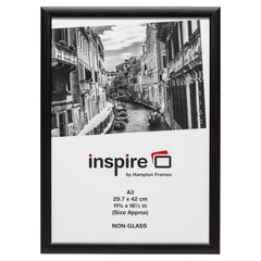 Photo Album Co Poster/Photo Frame A3 Wood Frame Plastic Front Black - PAWFA3B-BLK