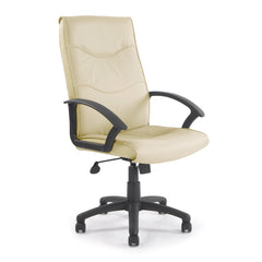 Nautilus Swithland High Back Leather Faced Executive Office Chair With Detailed Stitching and Fixed Arms Cream - DPA2007ATG/LCM DD