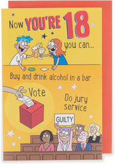 UK Greetings 18th Birthday Card for Him/Her/Friend - Witty Cartoon Design