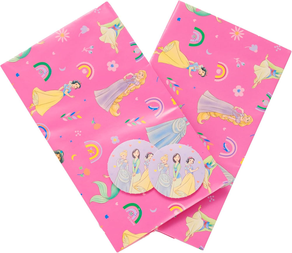 Disney Princess Pink & Purple 2 Sheets & 2 Tags