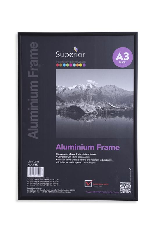 SECO A3 Brushed Aluminium Frame Black - ALA3-BK