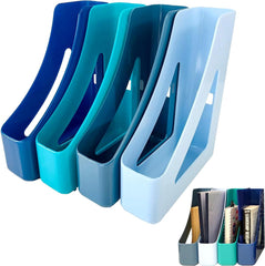 Deflecto Cool Breeze A4 Magazine Files Deep Blue and Aqua (Pack 4) - CP038YTCB