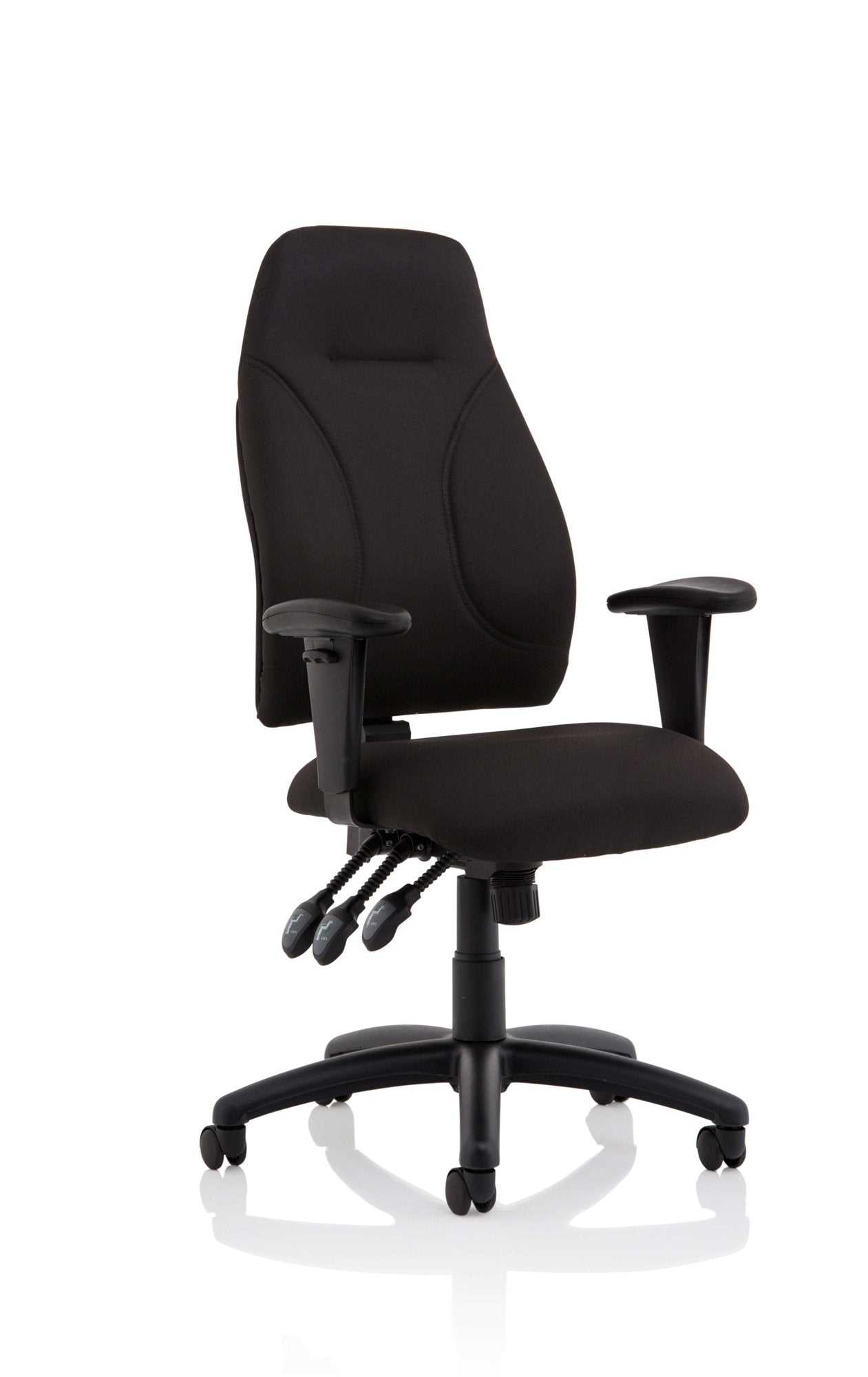 Esme Black Fabric Posture Chair With Height Adjustable Arms OP000232 DD