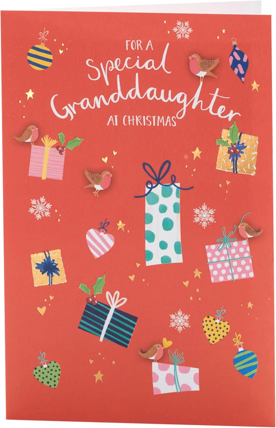 UK Greetings Granddaughter Christmas Card – Sweet Presents Multi Design