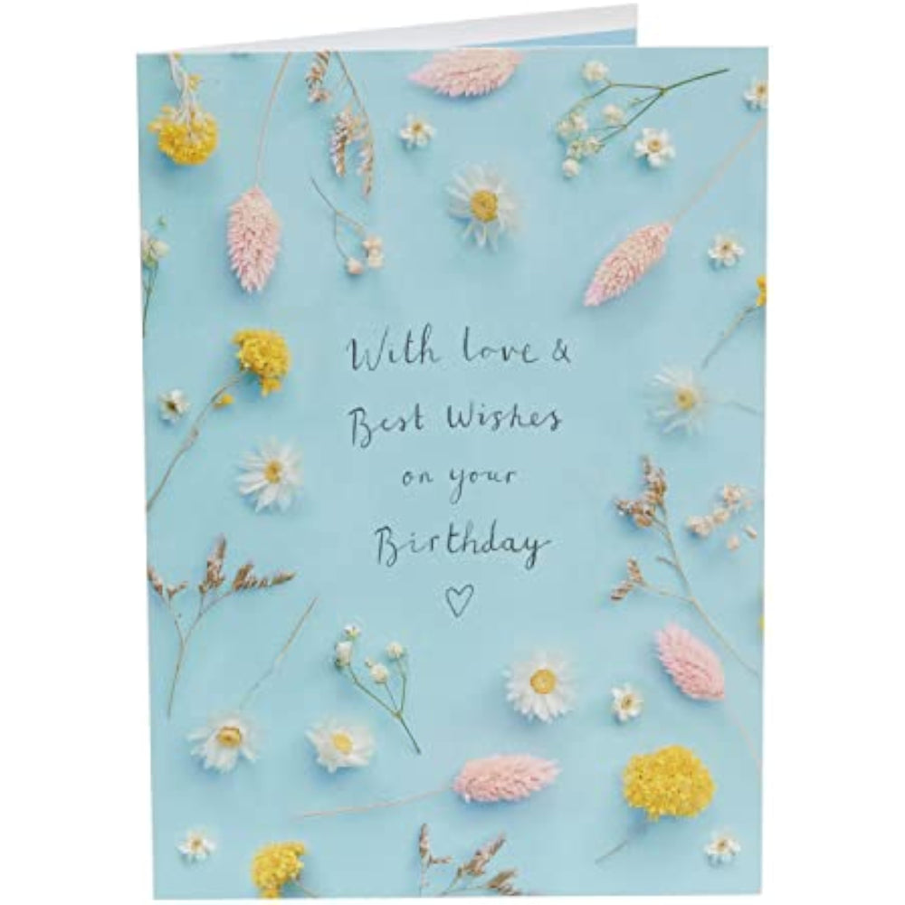 UK Greetings Birthday Card For Her/Female/Friend With Envelope - Flower Stem Design