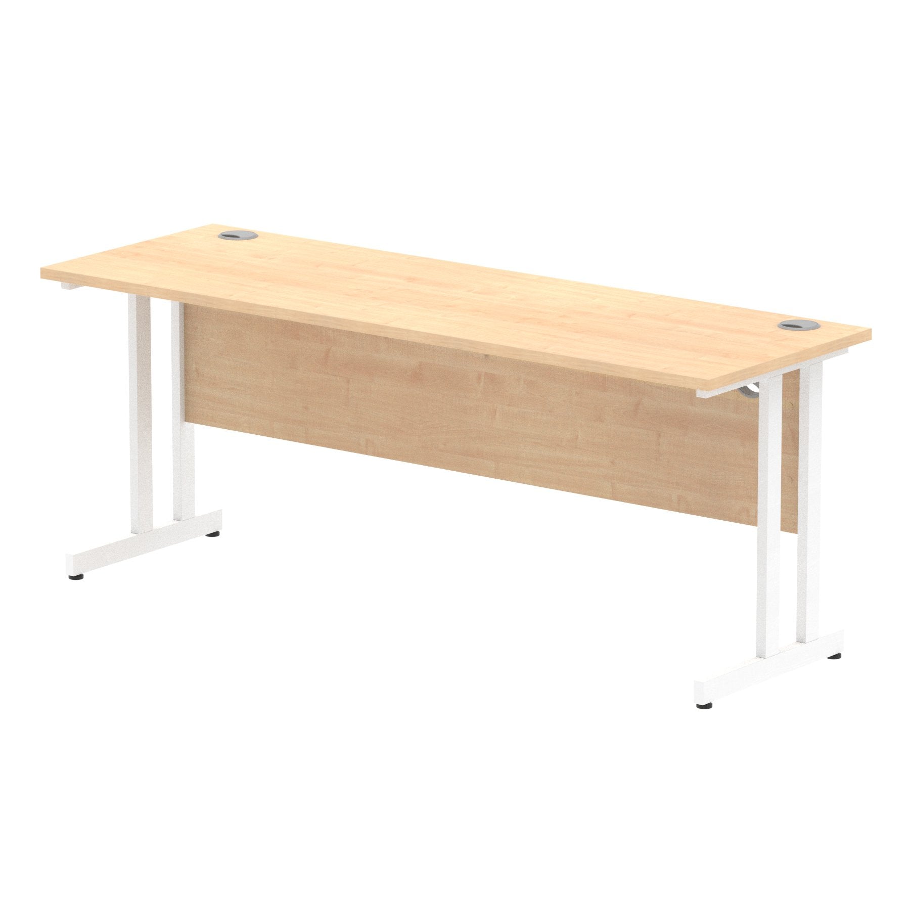 Impulse 1800 x 600mm Straight Desk Maple Top White Cantilever Leg MI002430 DD