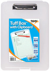 Tiger Tuff Box with Clipboard Polypropylene A4 Clear - 301877