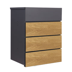 Phoenix Top Loading Pacel Box Graphite Grey & Wood Effect with Key Lock - PB1331AWK DD