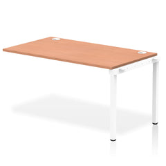 Impulse Single Row Bench Desk Extension Kit W1400 x D800 x H730mm Beech Finish White Frame - IB00370 DD