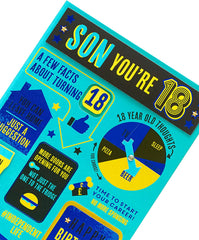 Son 18th Birthday Card - 18th Birthday Card Male - Funny 18th Birthday Card
