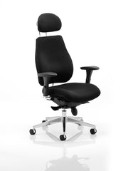 Chiro Plus Chair Black with Arms and Headrest PO000002 DD