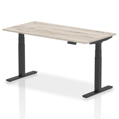 Dynamic Air 1600 x 800mm Height Adjustable Desk Grey Oak Top Black Leg HA01247 DD