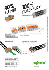 Wago 20A Compact 2 Way Connector 4mm Terminal Block Single