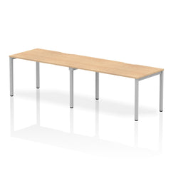 Dynamic Evolve Plus 1400mm Single Row 2 Person Desk Maple Top Silver Frame BE374 DD