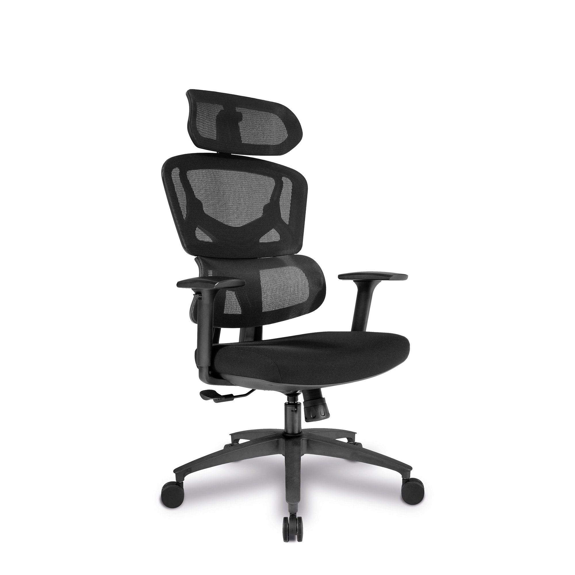 Nautilus Designs Trinity High Back Ergonomic Mesh Executive Office Chair With Lumbar Support Adjustable Headrest and Arms Black - BCM/K470/BK DD