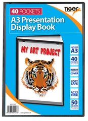 Tiger A3 Presentation Display Book 40 Pocket Black - 301427
