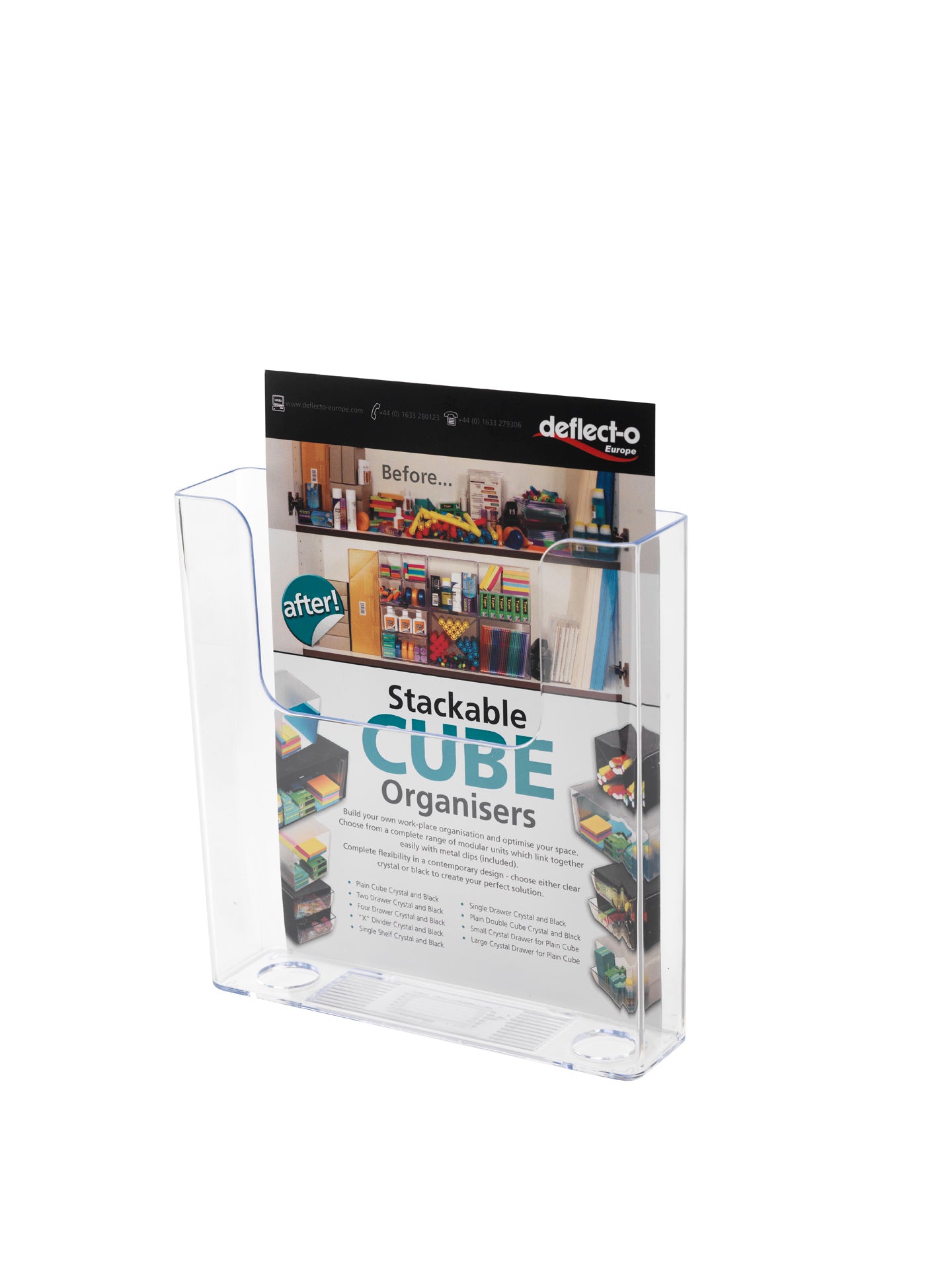 Deflecto Flat Back Literature Holder A5 Portrait Clear 76301