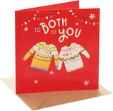 UK Greetings Christmas Card to Both of You – Knitted Jumpers Festive Design