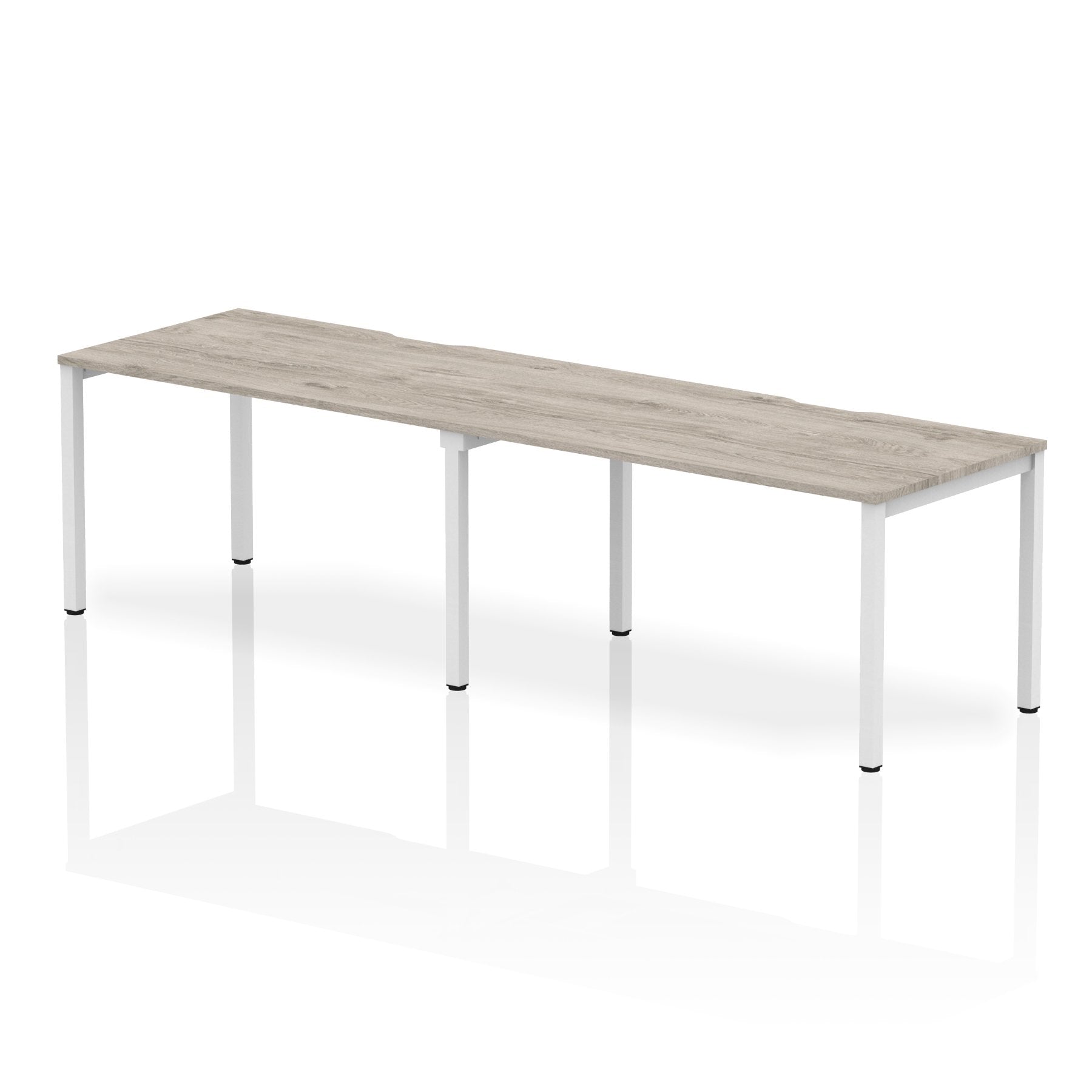 Dynamic Evolve Plus 1400mm Single Row 2 Person Desk Grey Oak Top White Frame BE768 DD