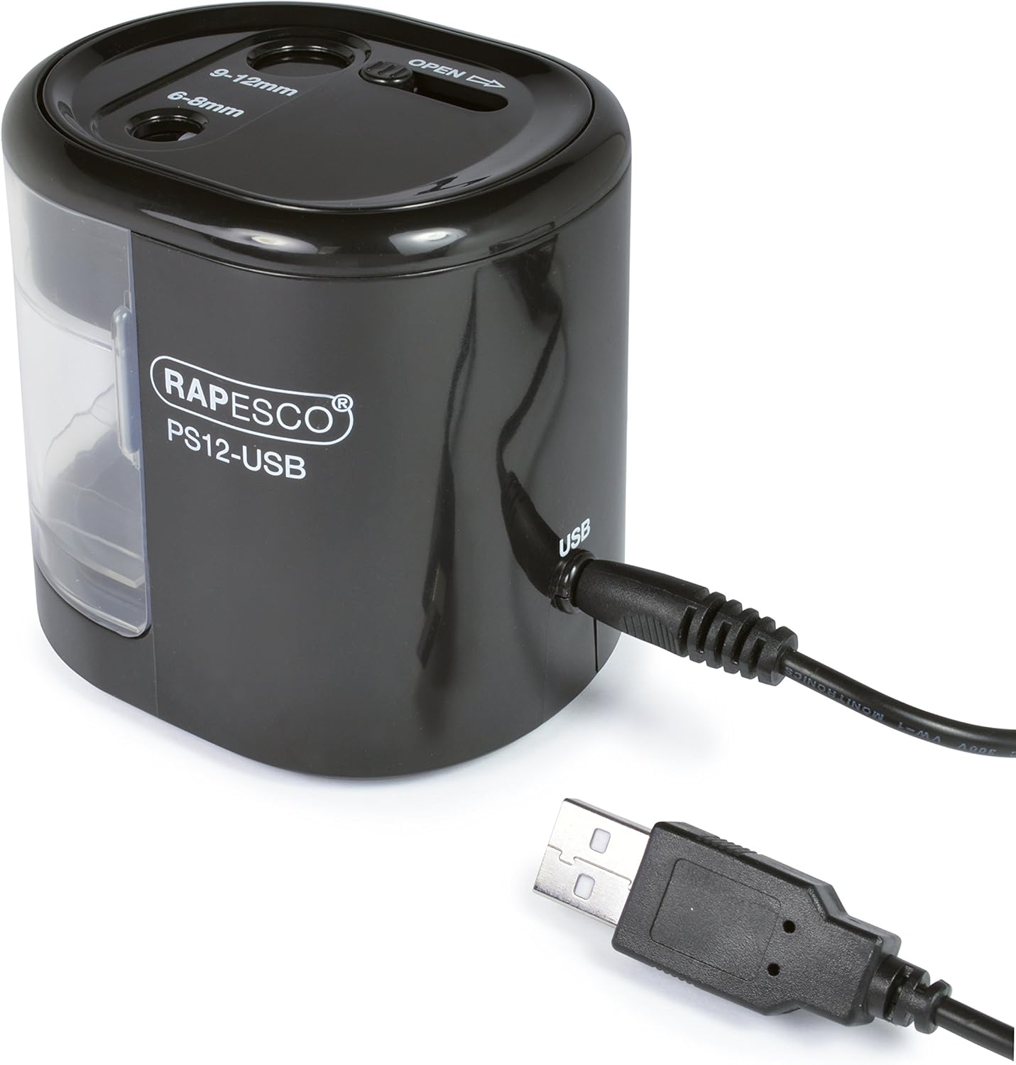 Rapesco Auto USB Pncil Sharpener BK