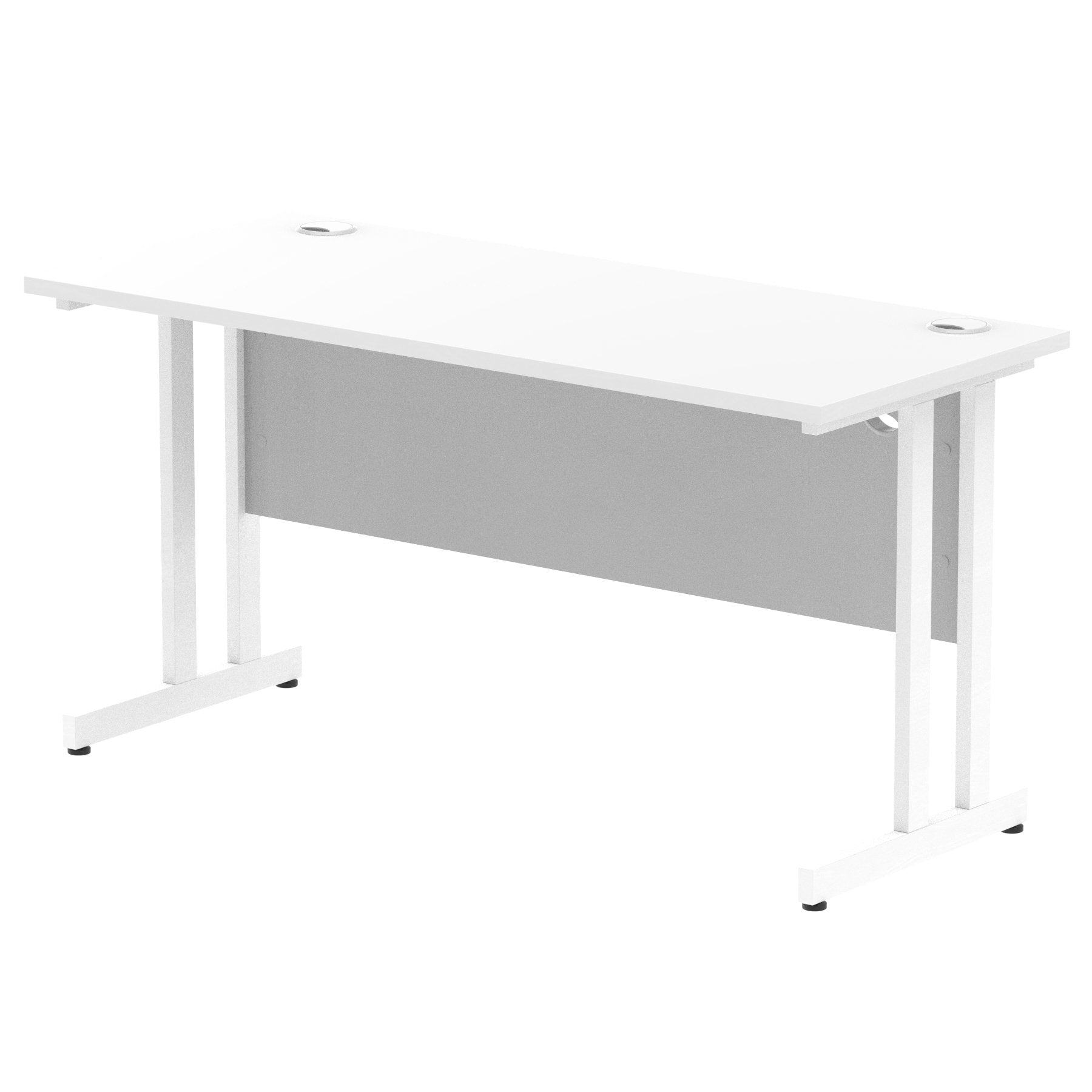 Impulse 1400 x 600mm Straight Desk White Top White Cantilever Leg MI002202 DD