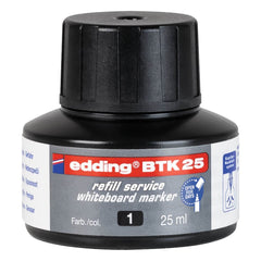 edding BTK 25 Bottled Refill Ink for Whiteboard Markers 25ml Black - 4-BTK25001