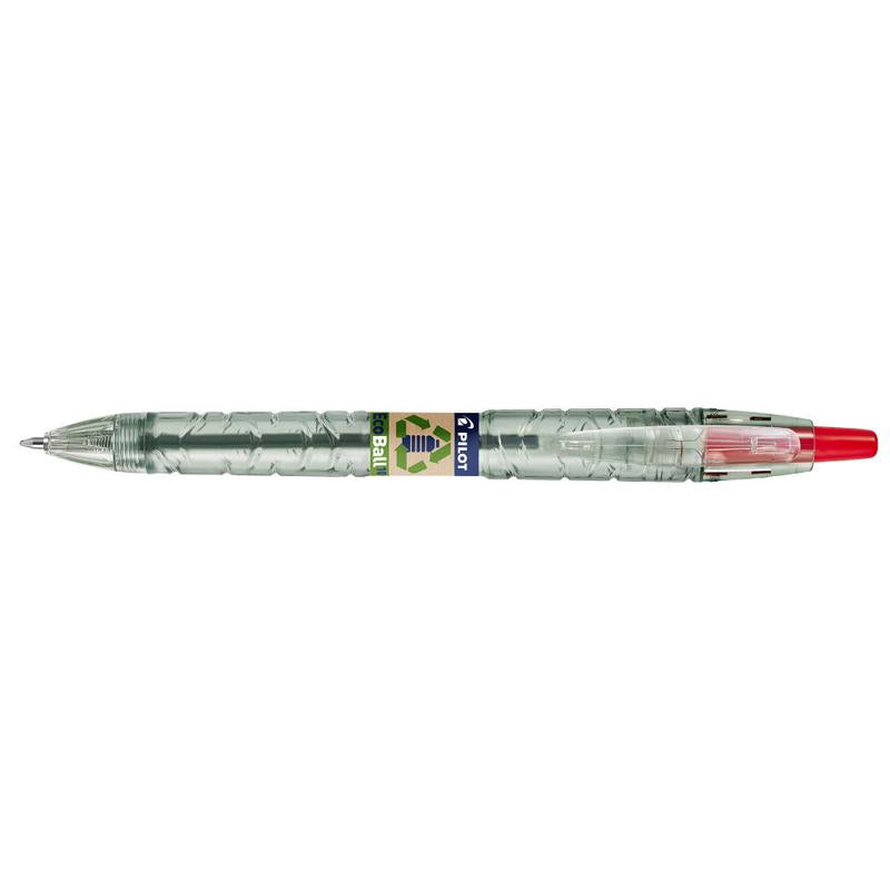 Pilot Ecoball Recycled Retractable Ballpoint Pen 1.0mm Tip 0.27mm Line Red (Pack 10) 4902505621604