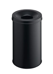 Durable SAFE Metal Waste Bin 30 Litre Capacity with Self-Extinguishing Lid for Fire Safety Black - 330601 DD