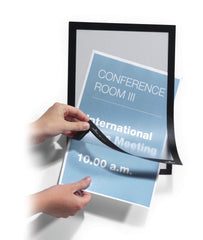 Durable DURAFRAME Self-Adhesive Sign & Document Holder with Magnetic Frame A4 Black (Pack 10) - 488201