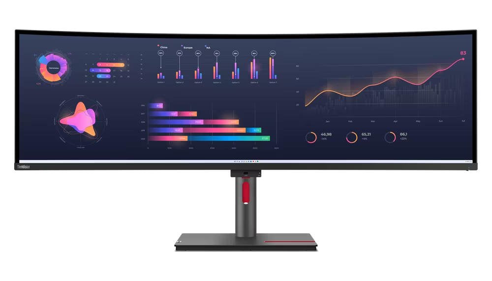 Lenovo ThinkVision P49w-30 49 Inch 5120 x 1440 Pixels W-LED IPS Panel HDMI DisplayPort Thunderbolt 4 USB Hub Monitor