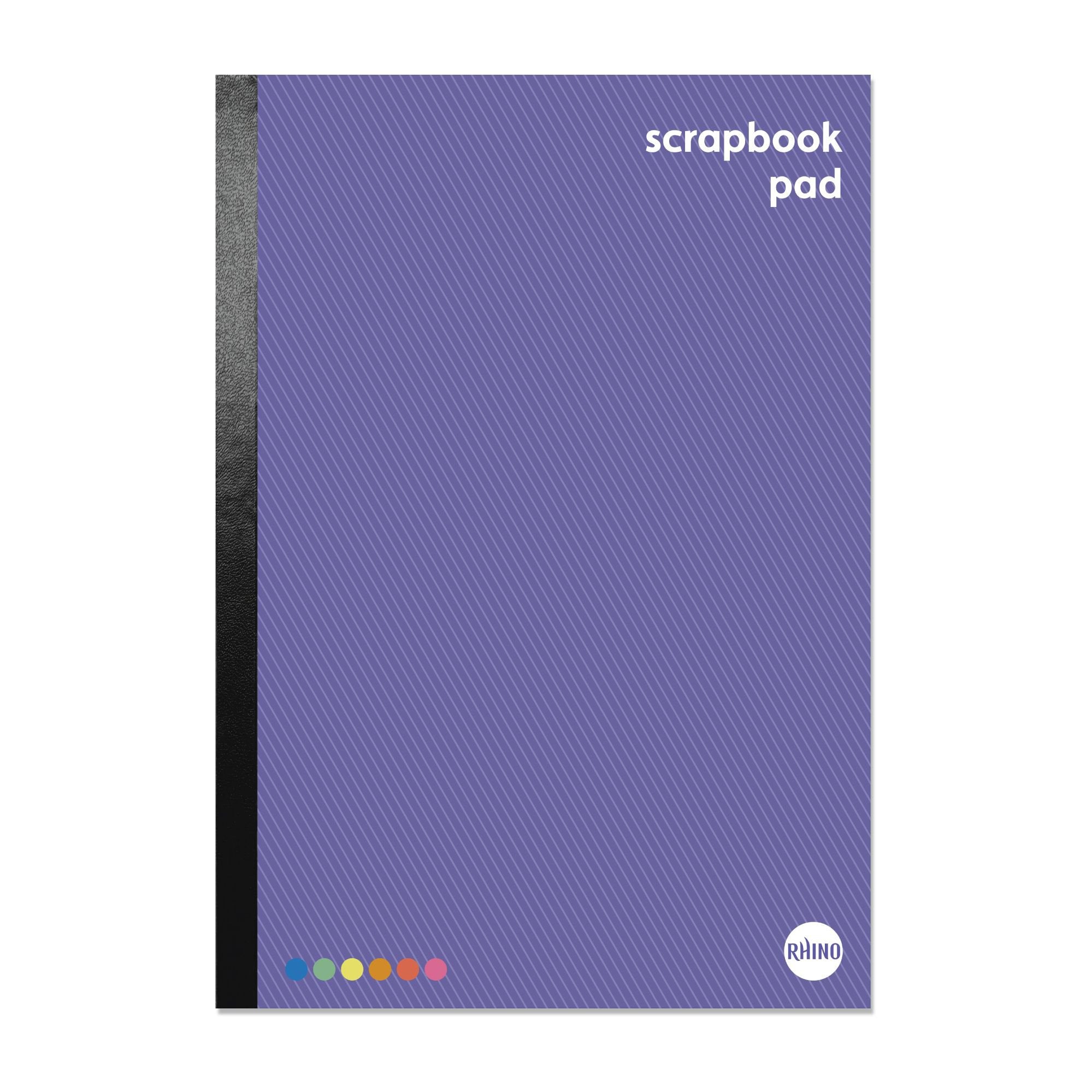 Rhino 13 x 9 A4+ Scrapbook 80 Page Multi-Coloured Sugar Paper (Pack 6) - SB2-8 DD