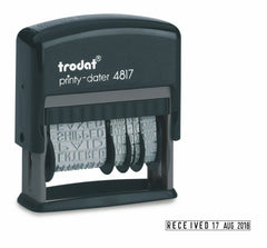 Trodat Printy 4817 Self Inking Dial A Phrase Word and Date Stamp Black Ink - 80361