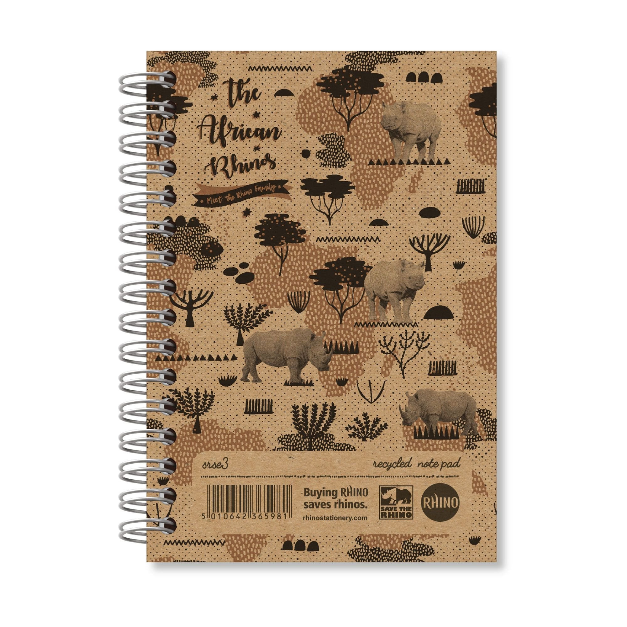 Rhino A6 Recycled Twinwire Notebook 200 page Feint Ruled 7mm (Pack 6) - SRSE3-6 DD