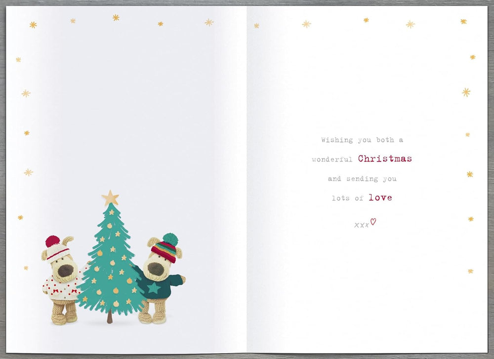 Christmas Greeting Card for Daughter and Son-in-Law – Cute Boofle Embellished Festive Design