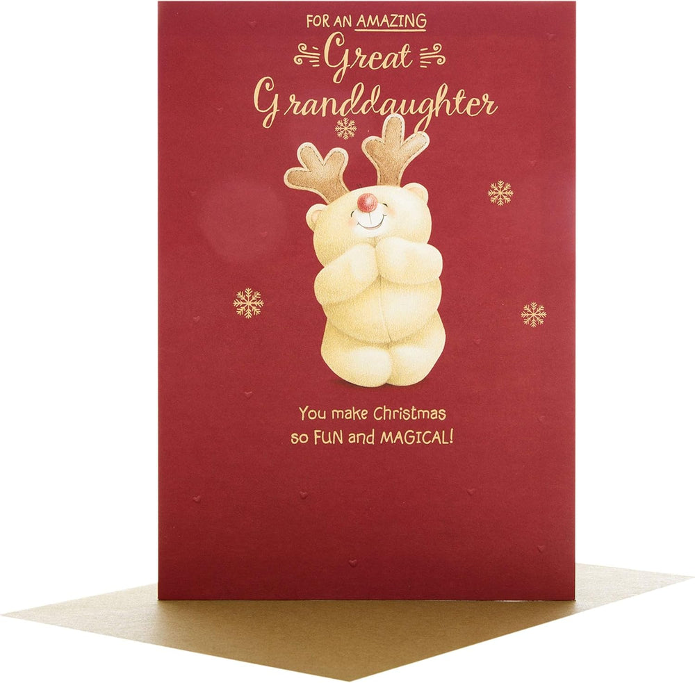 Christmas Greeting Card for Great Granddaughter with Festive Seasonal Design and Loving Wishes