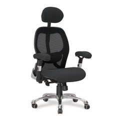 Nautilus Designs Ergo Luxury High Back Ergonomic Mesh Executive Operator Office Chair Black - Certified for 24 Hour Use - DPA/ERGO/KTAG/M DD