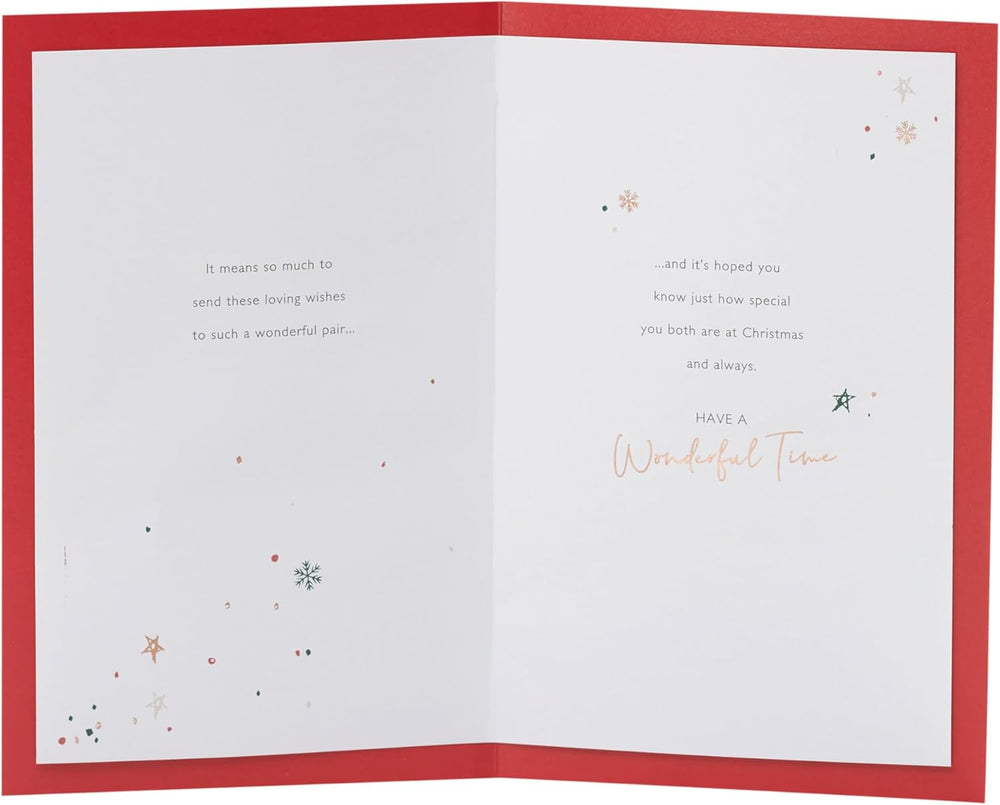 UK Greetings Christmas Card for Both of You – Festive Stockings Design