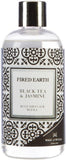 Wax Lyrical Reed Diffuser refill in Fired Earth Black Tea & Jasmine, 200ml, with scent bottles and diffuser reeds visible.
