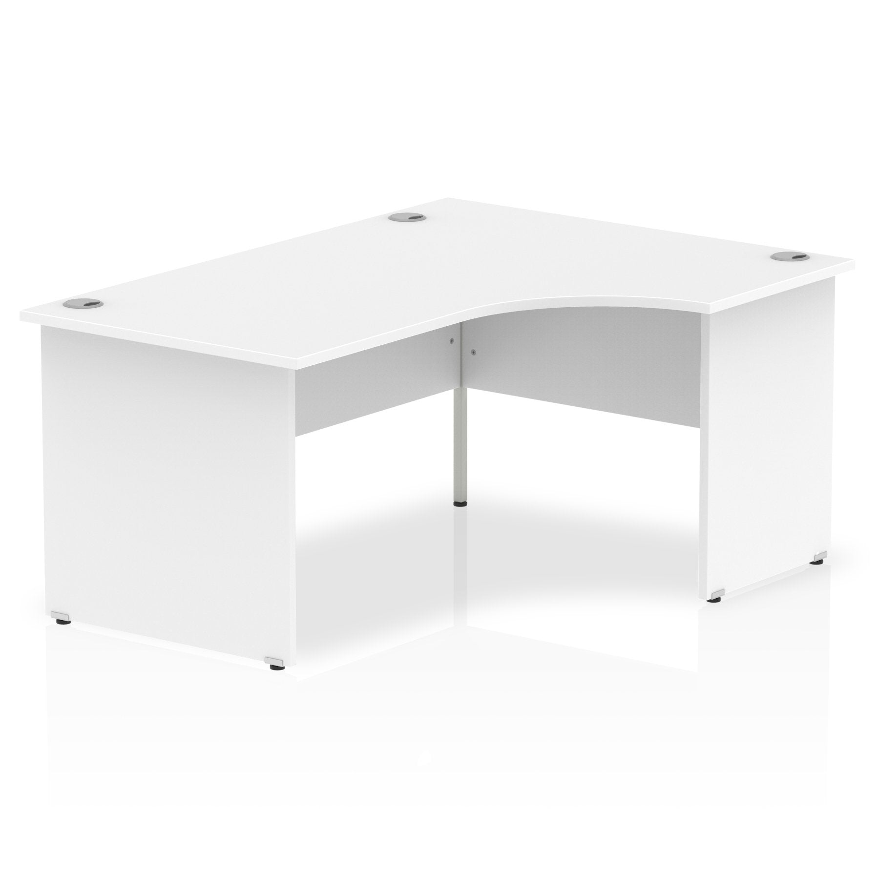 Impulse 1600mm Right Crescent Desk White Top Panel End Leg I000410 DD