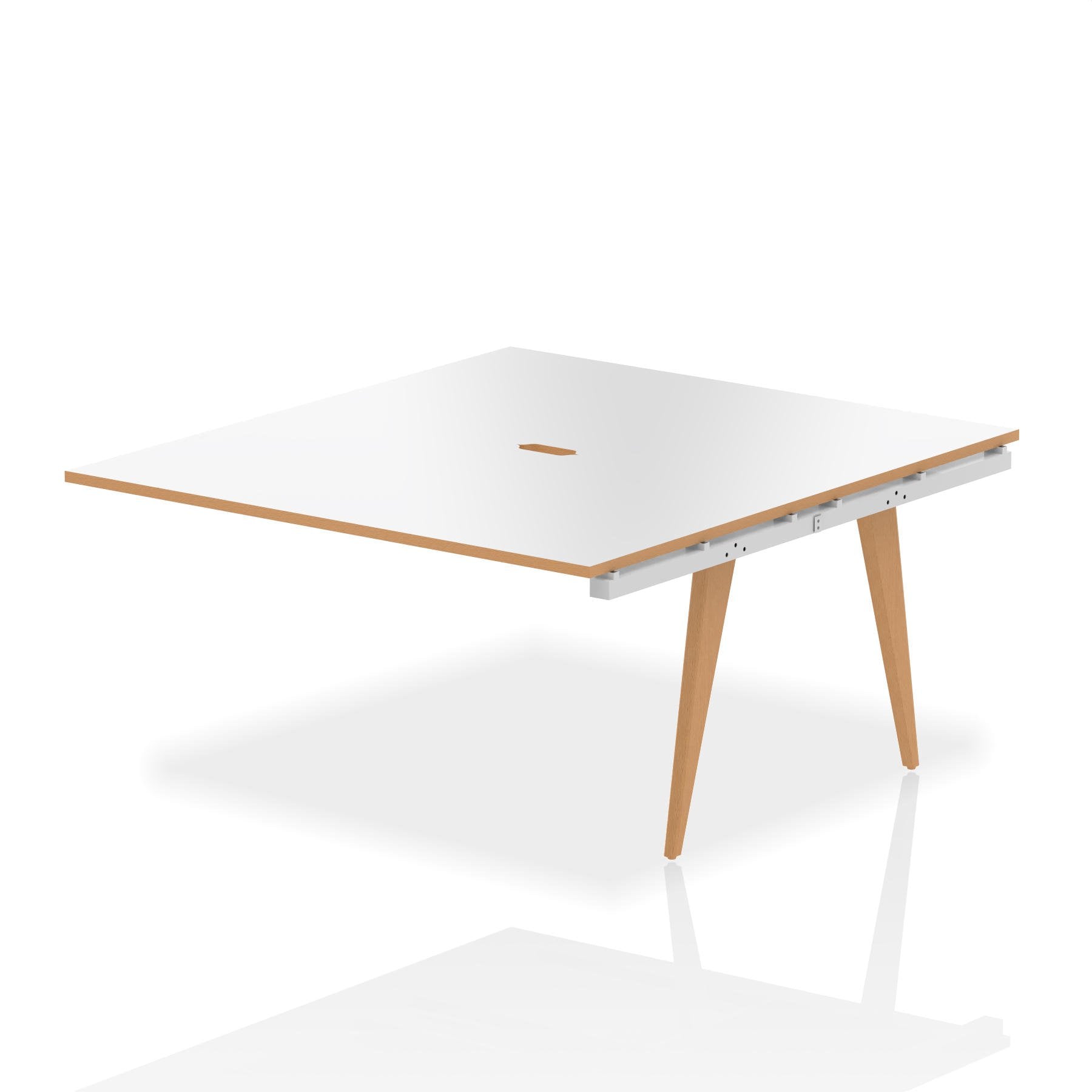 Oslo 1400mm Back to Back Extension Kit White Top Natural Wood Edge White Frame OSL0101 DD