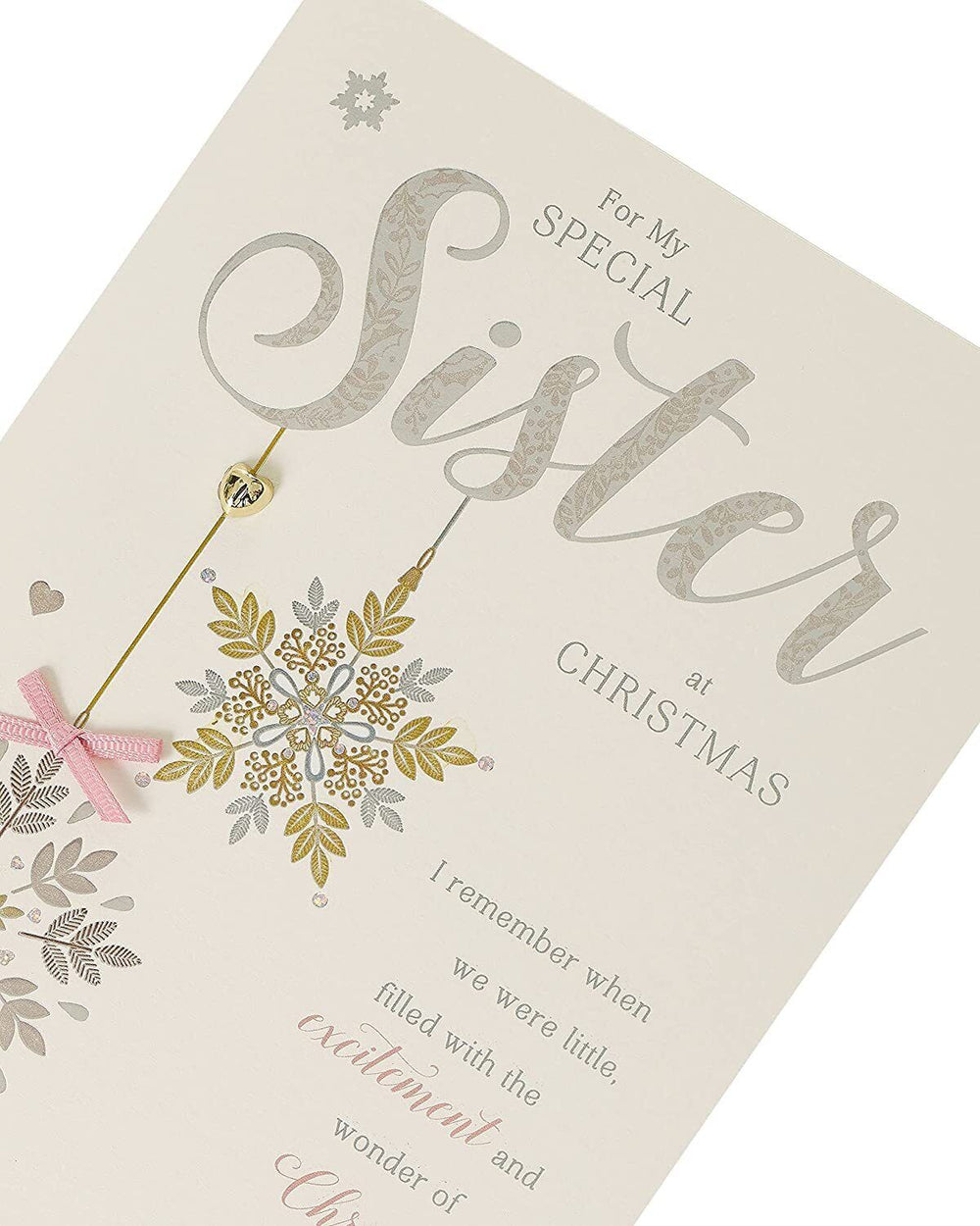 Off White Christmas Card For Sister