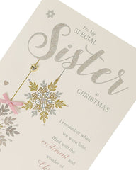 Off White Christmas Card For Sister