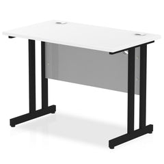 Impulse 1000 x 600mm Straight Desk White Top Black Cantilever Leg I004303 DD