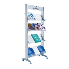Fast Paper Wide Mobile Literature Display 4 Shelves Grey - F12A4TT35 DD